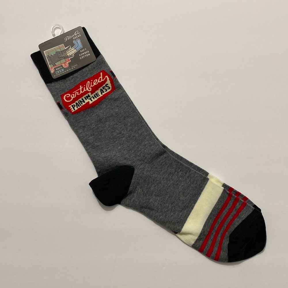 NWT Blue Q Socks - Certified Pain in the Ass - Mens Shoe 7-12